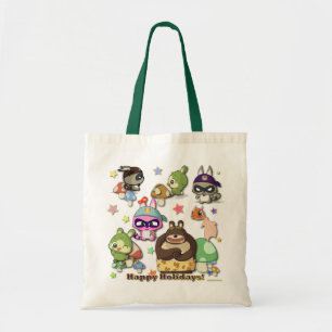 Tela Buenas fiestas bolso divertido de Kawaii del