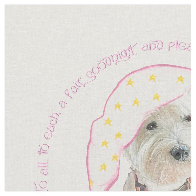 Tela Buenas noches Westie (De cerca)