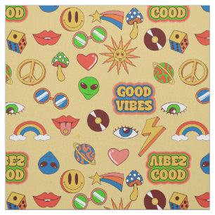 Tela buenas vibras alien groovy arte pop 1970s