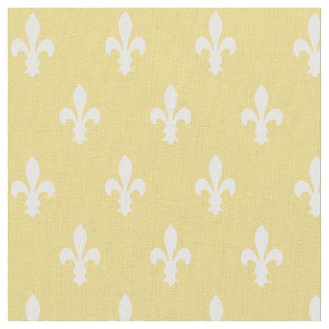 Tela Buff Victorian Fleur de Lys Fabric (De cerca)