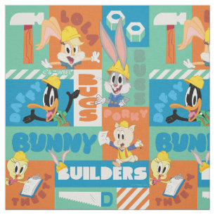 Tela BUGS BUNNY BUILDERS™  Patrón de cuadrícula de cara