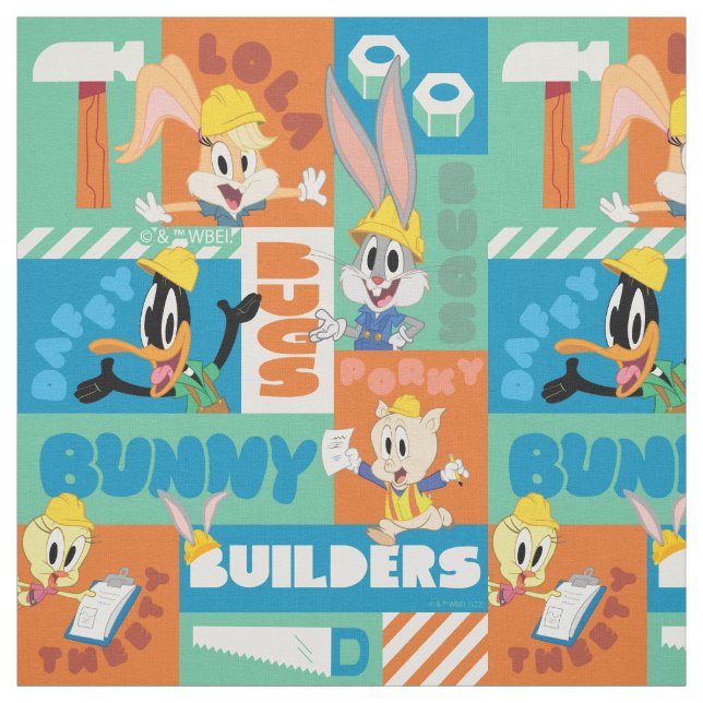 Tela BUGS BUNNY BUILDERS™| Patrón de cuadrícula de cara (Retal)