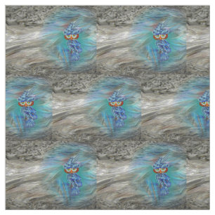 Tela Búho azul mágico de la moda del plumaje