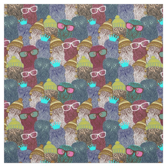 Tela Búho en la corona (Retal)