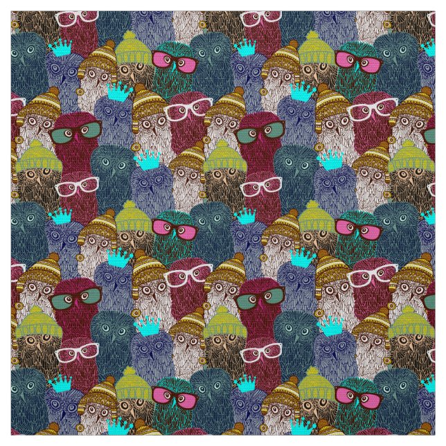 Tela Búho en la corona (Retal)