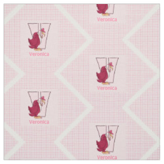 Tela Buitre rosado monogramado "V" del niño