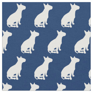 Tela Bull Terrier Perro Silhouette Mascota Marina Azul