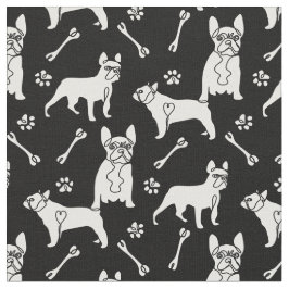 Tela Bulldog francés blanco y negro