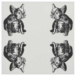 Tela Bulldog francés Cachorro Personalizado Cotton Twil