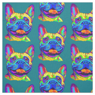 Tela Bulldog francés en colores