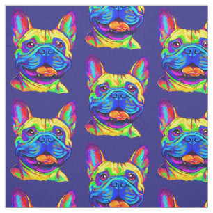 Tela Bulldog francés en colores