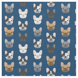 Tela Bulldog francés enfrenta el azul de la marina