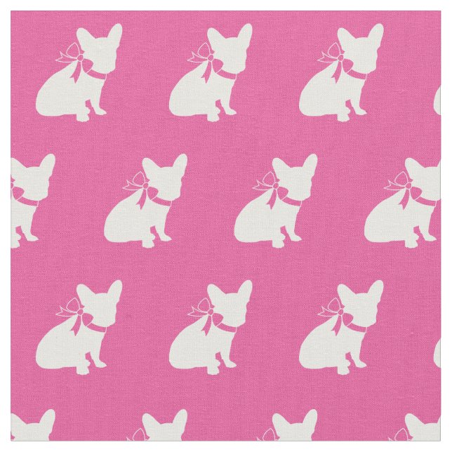 Tela Bulldog francés francés francés perro rosa francés (De cerca)