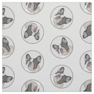 Tela Bulldog francés pinta pintura de perro negro blanc