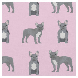 Tela Bulldog gris francés en rosa