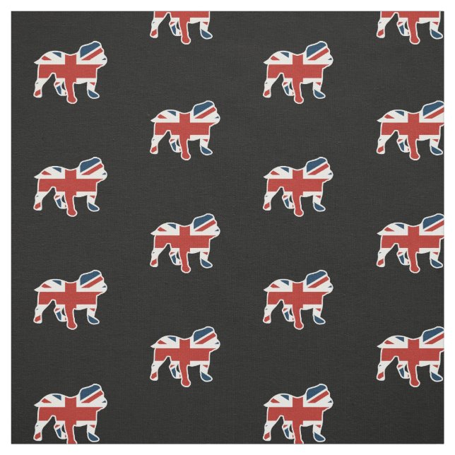 Tela Bulldog inglés en la bandera de Union Jack (Retal)