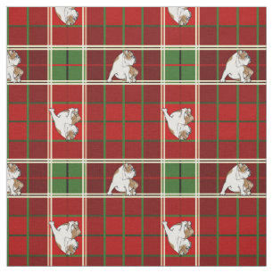 Tela Bulldog rojo del tartán