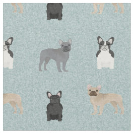 Tela Bulldoges franceses azul claro