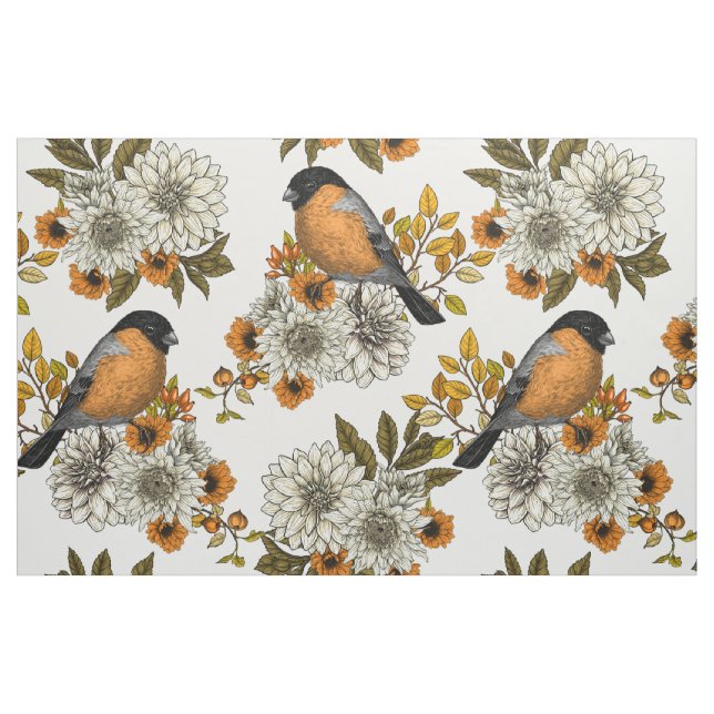 Tela Bullfinch en florales otoñales 2 ("Cuarto gordo" (fat quarter))