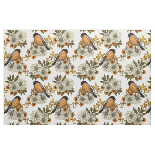 Tela Bullfinch en florales otoñales 2