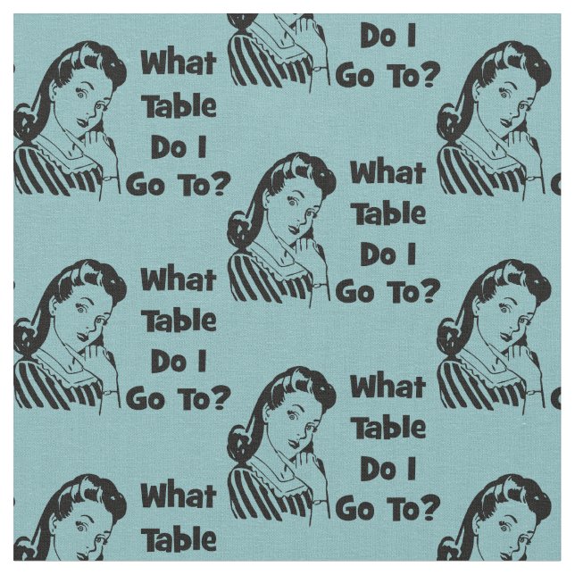 Tela Bunco Funny Blue Retro ¿A Qué Mesa Voy? (De cerca)