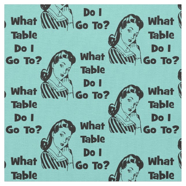 Tela Bunco Gracioso Blue Retro ¿A Qué Mesa Voy? (De cerca)
