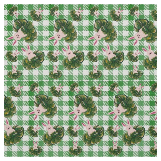 Tela Bunnies de Green Check (Retal)