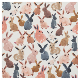 Tela BUNNIES SIN LÍMITE Conejos de acuarela Pastel