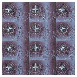 Tela Buques de vela de brújula náutica de medianoche