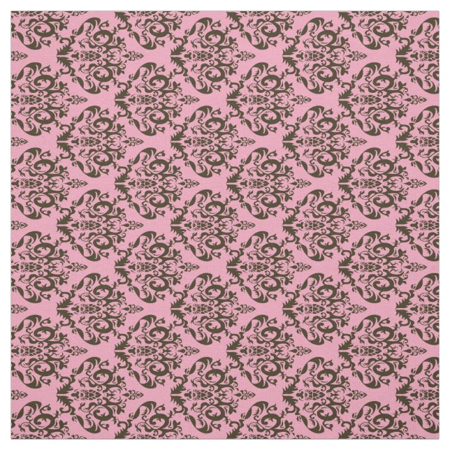 Tela Burgundy Frost Orchid Damask (Retal)