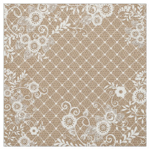 Tela Burlap y Lace Shabby Chic Fabric