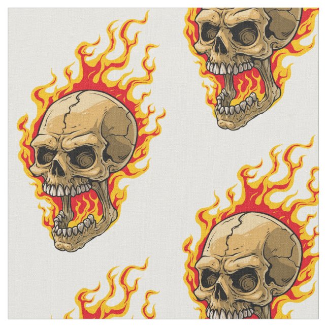 Tela Burning Skull (De cerca)