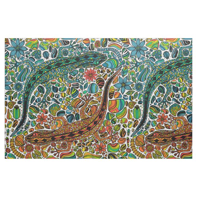 Tela Buscar los geckos ("Cuarto gordo" (fat quarter))