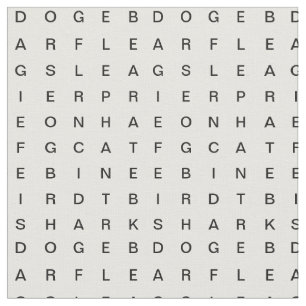 Tela Búsqueda de palabras (animales) Blanco