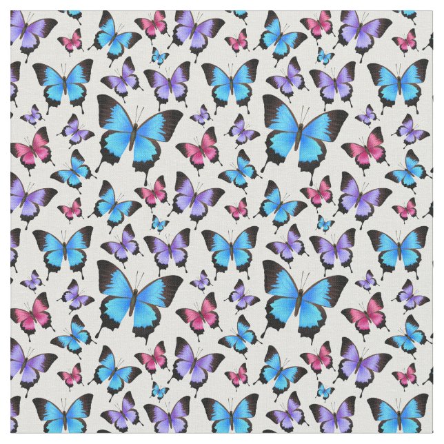 Tela Butterflies Girly Fabric (De cerca)