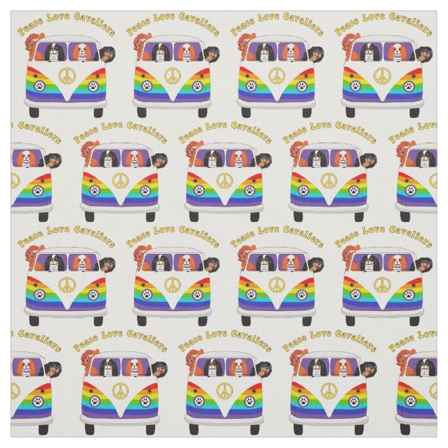 Tela Caballeros de Paz y Amor Rey Charles Spaniel Fabri (Retal)