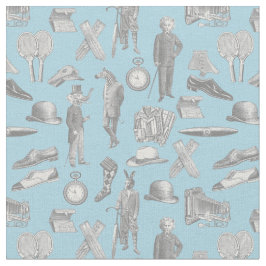 Tela caballeros victorianos antiguos animales hombres d