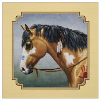 Caballo de Guerra Nativo Americano Buckskin Pinto