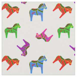 Tela Caballo folclórico dala azul/rojo/rosa/púrpura/v