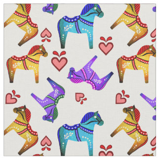 Tela Caballo folclórico dala azul/rojo/rosa/púrpura/ver