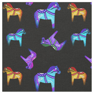 Tela Caballo folclórico dala azul/rojo/rosa/púrpura/ver