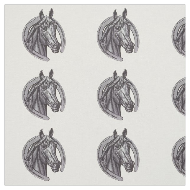 Tela Caballo Lover Grande Herradura Viejo Esbozo Animal (Retal)