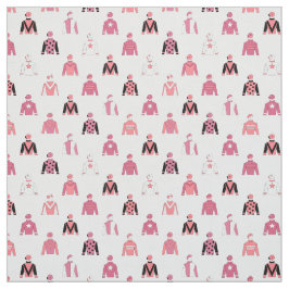 Tela Caballo montando seda de jockey rosa y blanco con 