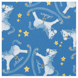 Tela Caballo rodante niños de color azul oscuro llaman 