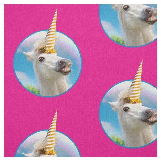 Tela Caballo Y Arcoiris De Unicornio Fiesta (Retal)