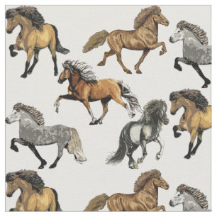 Tela Caballos islandeses en movimiento