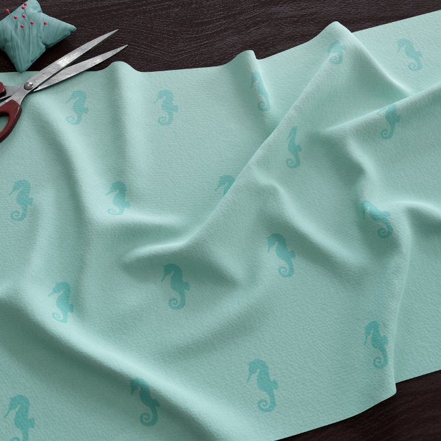 Tela Caballos marinos verdes (Seahorse pattern fabric just for you)