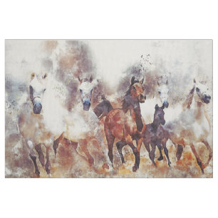 Tela Caballos salvajes Linen de Arte Occidental