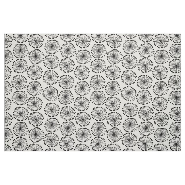 Tela Cabezas de Semillas - Negro sobre Blanco ("Cuarto gordo" (fat quarter))