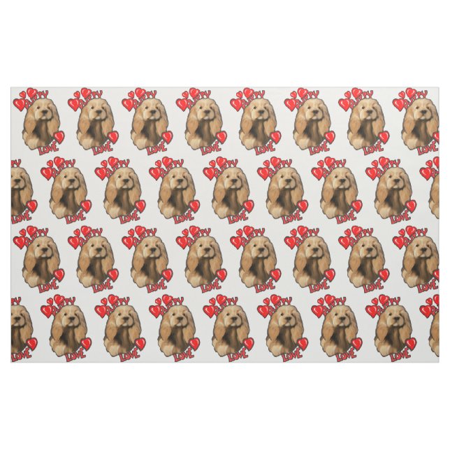 Tela Cachorro amor Cocker Spaniel Fabric ("Cuarto gordo" (fat quarter))